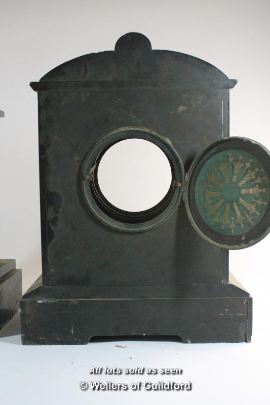 *French 19th Century slate clock, dial signed Benetfink & Co, single train movement, lacks pendulum, - Image 7 of 7