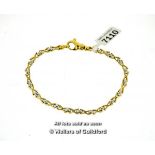 9ct yellow and white gold fancy link bracelet, length 20cm, weight 11.4 grams