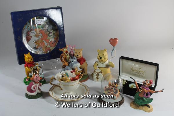 Disney collectibles comprising Gus & Jaq Tea for Two cup and saucer, Pooh and Friends You are