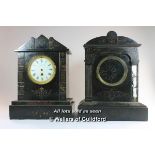 *French 19th Century slate clock, dial signed Benetfink & Co, single train movement, lacks pendulum,