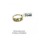 *Inlaid mother of pearl ring, in 9ct yellow gold, ring size V (Lot subject to VAT)