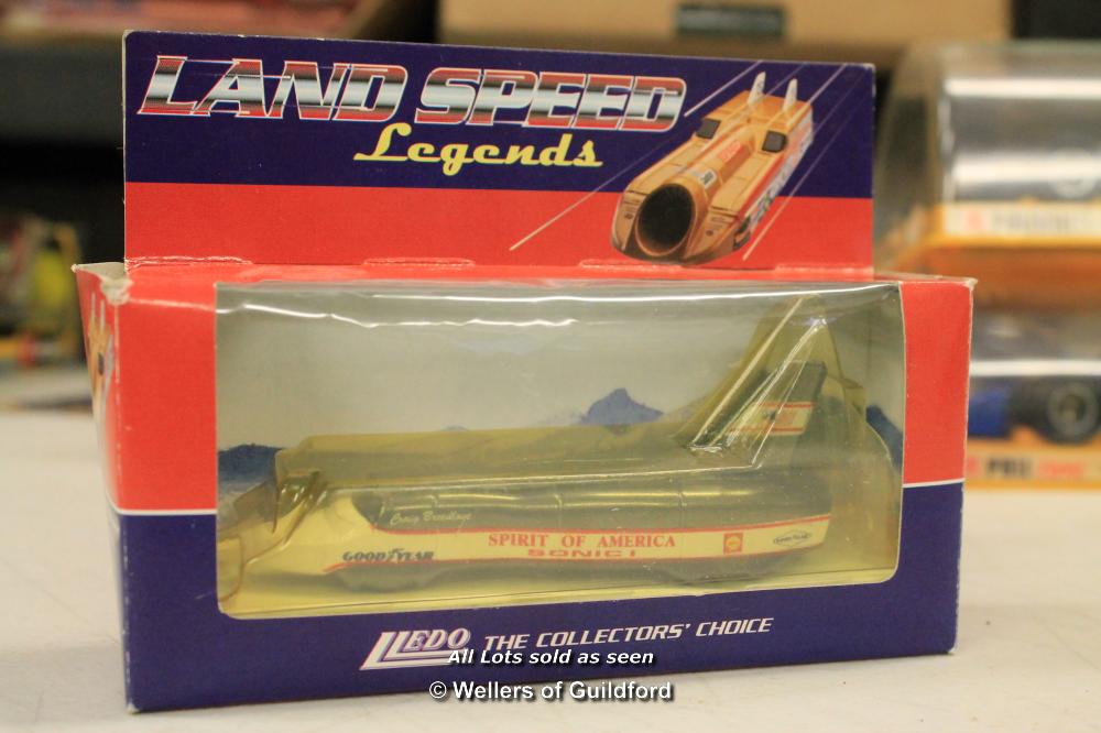 Race cars, assorted models including Lledo Spirit of America Land Speed Legends, 1988 racing Jaguar, - Image 5 of 8