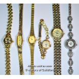 Six ladies' wristwatches, including Rotary, a vintage Oris, Sekonda, Accurist