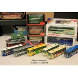 Assorted boxed /unboxed coaches and buses including Corgi, Road Monster and Gilbow Exclusive First