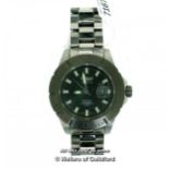 *Gentlemen's Invicta stainless steel wristwatch, circular grey dial with luminous baton hour markers