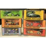 Vintage Matchbox Lesney "Models of Yesteryear" die-cast cars including 1930 Lagonda Coupe, 1912