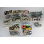 Airfix, Frog and Novo 1:72 scale bagged model kits mainly from the 1960's, sealed apart from two,