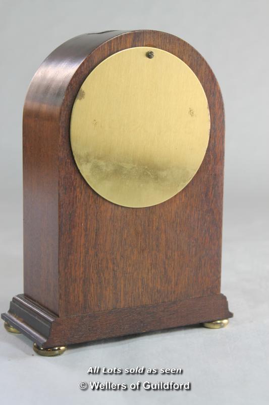 A modern inlaid mahogany mantle clock by Knight & Gibbins, London. - Image 2 of 2