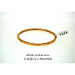 9ct rose gold fixed bangle, weight 8.3 grams