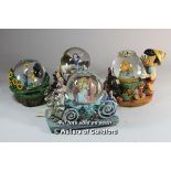 Disney snow globes: Toyland by Victor Herbert, Colors of the Wind, Cinderella 50th Anniversary, Snow