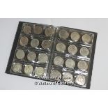 A collection of 48 Chinese coins in coin book.