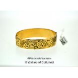 9ct gold-plated hinged bangle