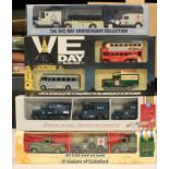 Lledo Military related die-cast gift sets including US Army, V.E Day, R.A.F 1912 - 1987 collection