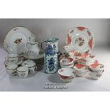 Royal Copenhagen part tea set comprising three cups, five saucers, milk jug, six tea plates,