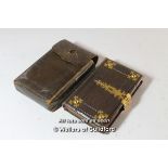 Book of Common Prayer, leather binding with cut brass ornaments and clasp, leather slip case.