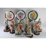 Leonardo Collection clowns - four porcelain, six resin; boxed figure group Making Friends; Wade