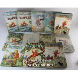 Rupert Annuals: 1949, lacks cover, ink date 1949; 1947; 1950 (x2); 1952 (x2)1953; 1955 (x3); 1956;