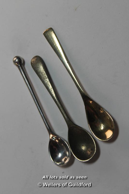 Pair of silver sugar nips and a silver napkin ring, 45g; a quantity of silver plated wares including - Image 13 of 17