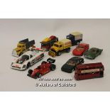 Matchbox Lesney die-cast London Bus with other assorted toy cars (10)