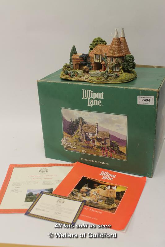 *Lilliput Lane 'Harvest Home' with paperwork and deeds (Lot subject to VAT)