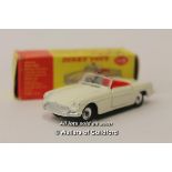 Dinky Toys no.113, M.G.B sports car, white body and red interior, regular wheels with figure, good
