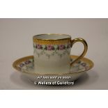 *F. Paulhat Limoges, gold rimmed porcelain esspresso cup with saucer (Lot subject to VAT)