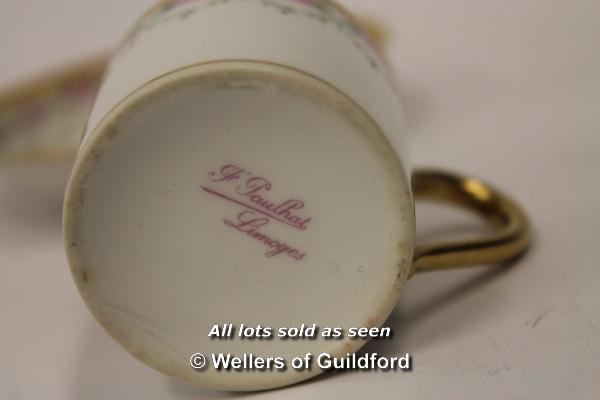 *F. Paulhat Limoges, gold rimmed porcelain esspresso cup with saucer (Lot subject to VAT) - Image 2 of 2