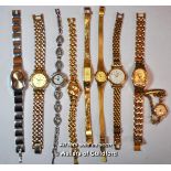 Nine ladies' wristwatches, including Rotary, a vintage Oris, Sekonda, Accurist