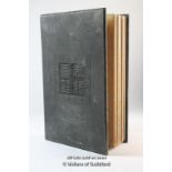 A Chinese book with hardstone pages, 22.5cm tall.