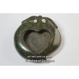 A Chinese green hardstone water dropper, 5.5cm wide.