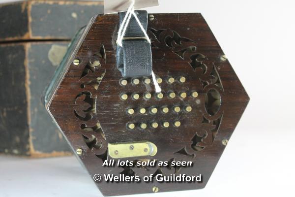 A 48 button concertina in original hexagonal box, un-named. - Image 3 of 7