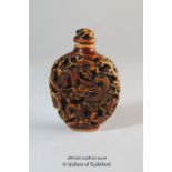 Chinese carved resin snuff bottle.