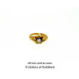 Gentlemen's single stone diamond ring, old cut diamond weighing an estimated 0.54ct gypsy set in