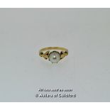 *Pearl dress ring, in yellow metal stamped 9ct, gross weight 2.80grams, ring size L (Lot subject