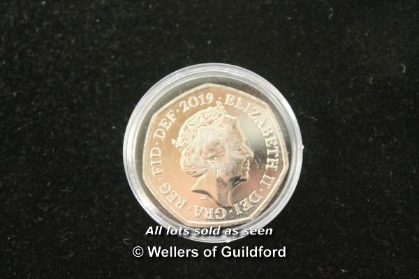 *2019 Sherlock Holmes uncirculated 50p coin in plastic case (Lot subject to VAT) LQD94 - Image 2 of 2