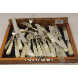 *Antique 24 piece silver plate and mother of pearl canteen of cutlery (Lot subject to VAT) (LQD98)