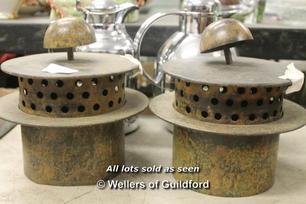 *Old print; small glass box; two German chromed coffee pots; plated coffee pot; two metal items. ( - Image 4 of 8