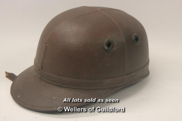 *Vintage leather and cork motorcycle helmet 'The Corker' (Lot subject to VAT) (LQD98)