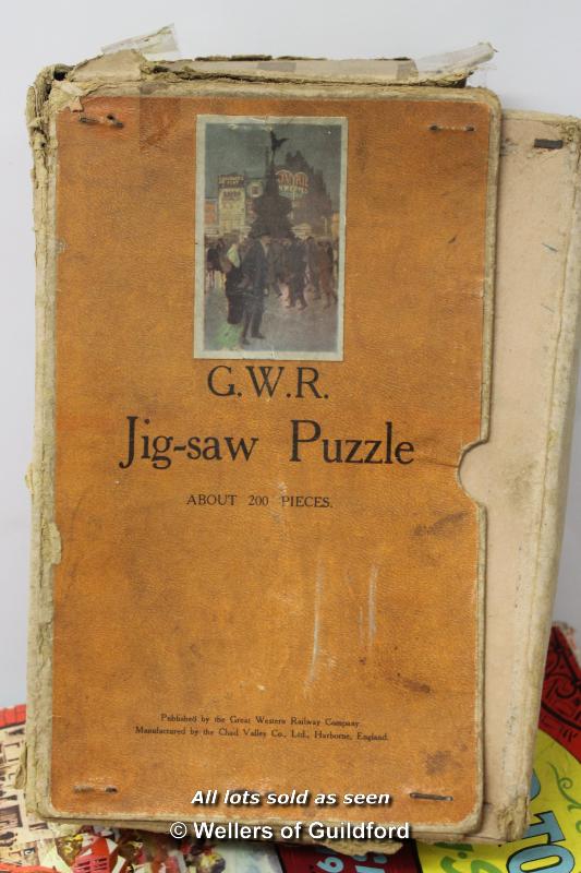 Assorted puzzles including G.W.R. by Chad Valley and a vintage oil painting set (6) - Image 2 of 7