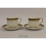 *Vintage Paragon China Athena Beautiful Gold Tea Cups And Saucers- (Lot Subject To VAT) [LQD100]