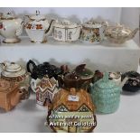 *Staffordshire cottageware biscuit barrel and a quantity of teapots (Lot subject to VAT)