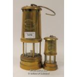 *Antique brass pair of Lamp & Limelight Ferndale Coal miners lamps (Lot subject to VAT) (LQD98)