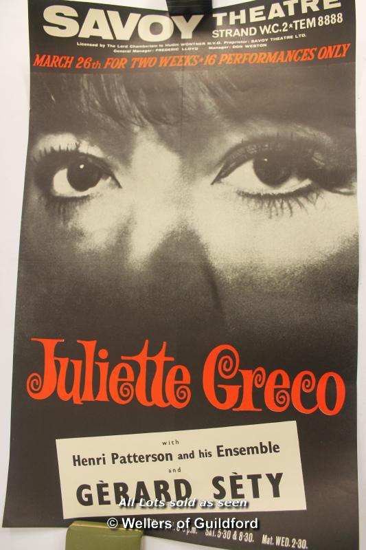 *Juliette Greco Stunning Concerts Poster March & April 1965 Savoy Theatre London- (Lot Subject To