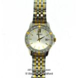 *Ladies' Seiko wristwatch, circular cream textured dial, with baton hour markers, date aperture