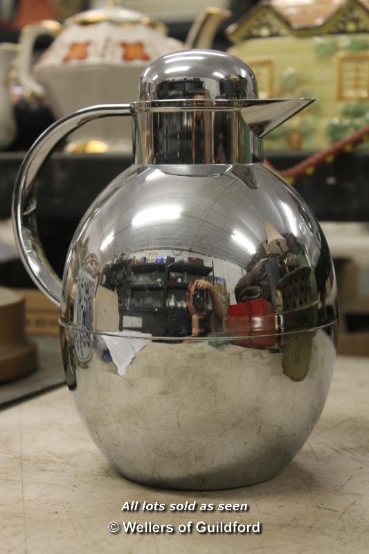 *Old print; small glass box; two German chromed coffee pots; plated coffee pot; two metal items. ( - Image 7 of 8