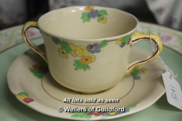 A 19th Century bat printed cup and saucer depicting a rural view; Royal Doulton Minden twin-handle - Image 4 of 8