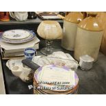 Emerson & Co pinz-nez; two stoneware jars; collectors plates and other decorative china; Elkington