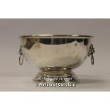 A silver bowl with lion mask ring handles, Birmingham 1979, 296g.