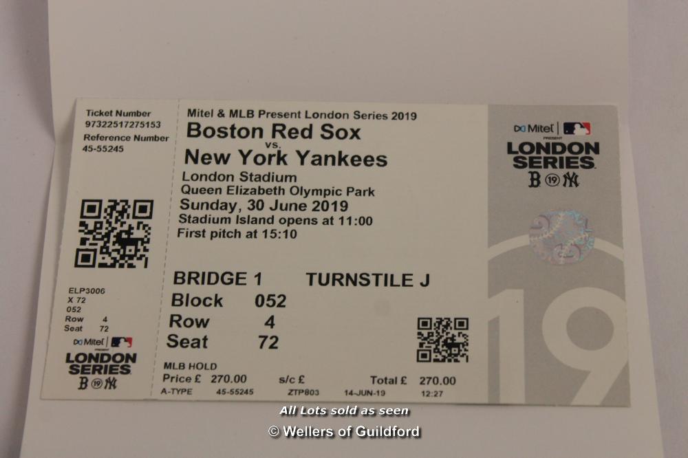 *MLB London Series 2019 Boston Red Sox NY Yankees Unused Ticket- (Lot Subject To VAT) [LQD100]