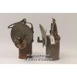 *Two antique Carbide miners lamps (Lot subject to VAT) (LQD98)